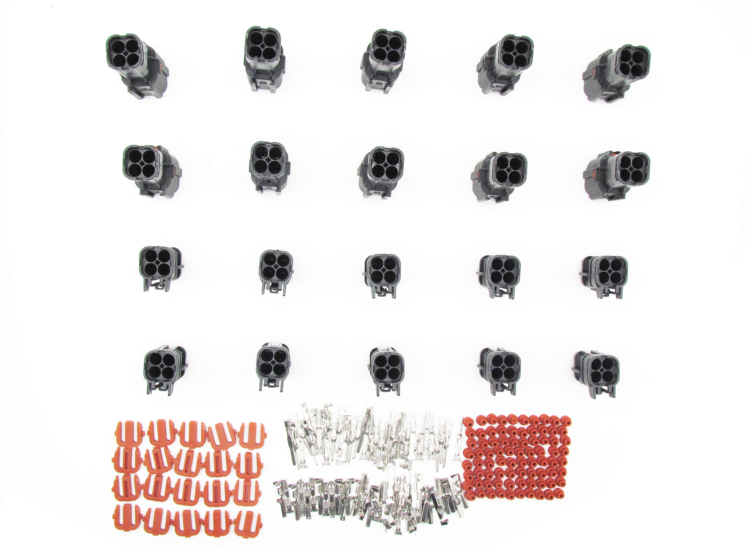Set 5 connettori elettrici impermeabili 4 pin maschio femmina