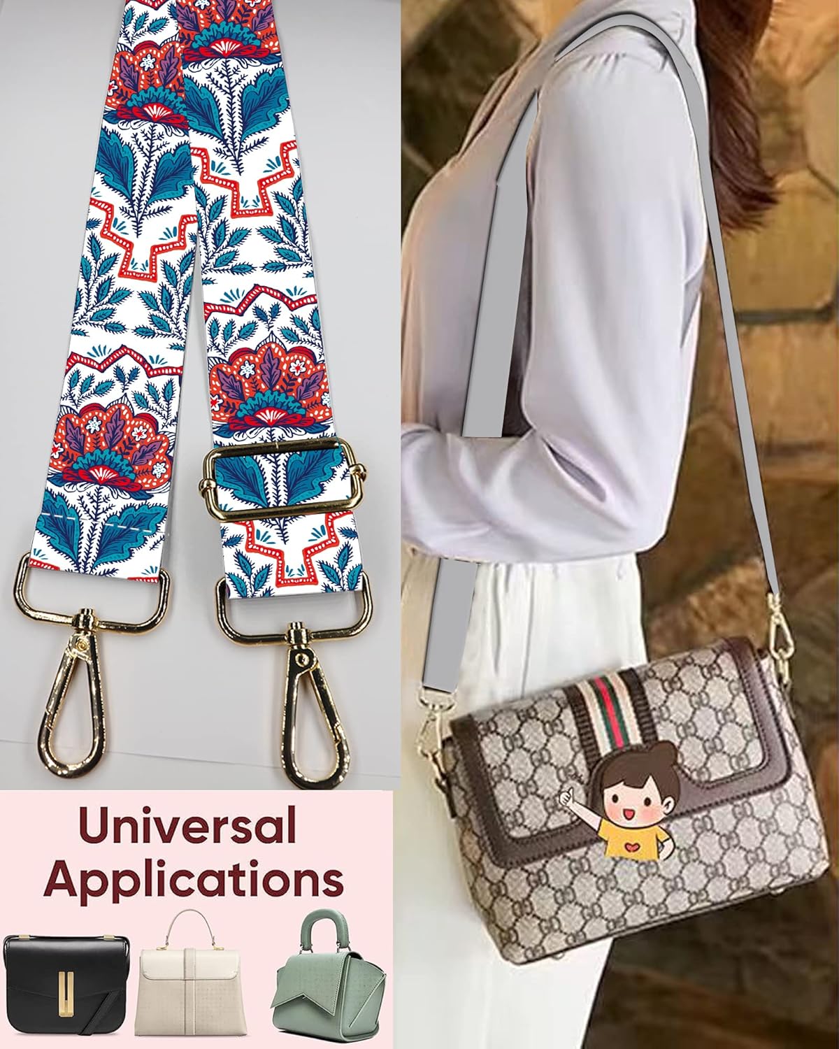 Wide Purse Strap Replacement Crossbody Handbag Shoulder Strap Adjustable Bag Straps Replacement - Image 4