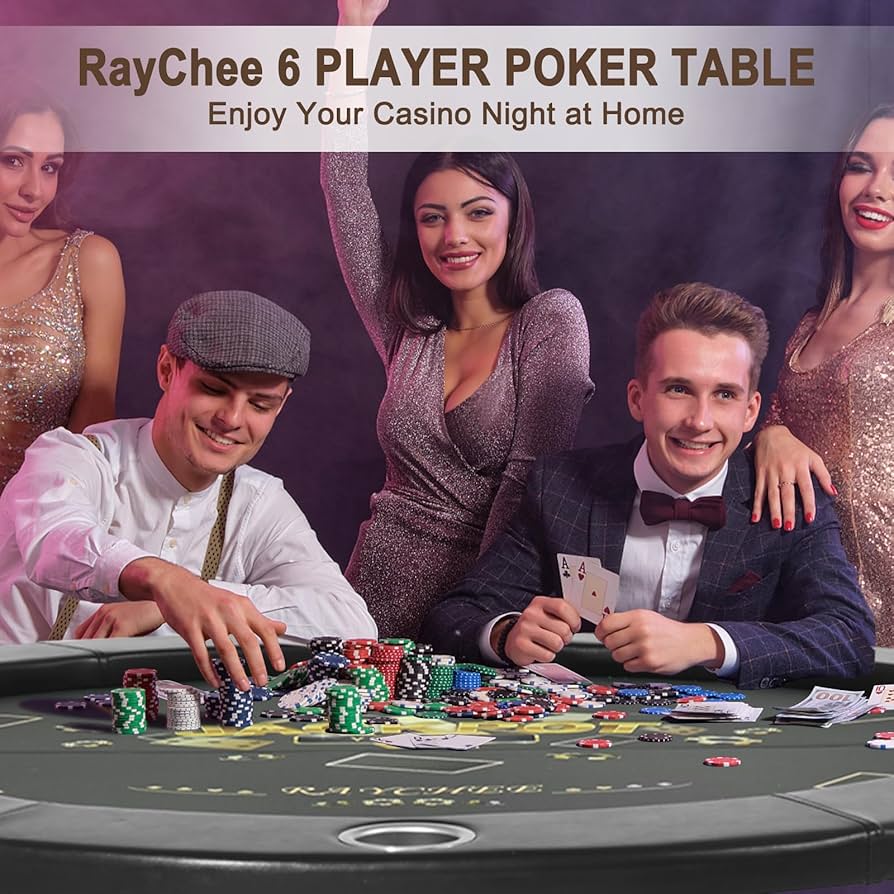 Amazon.com: RayChee Round Poker Table Foldable, Folding