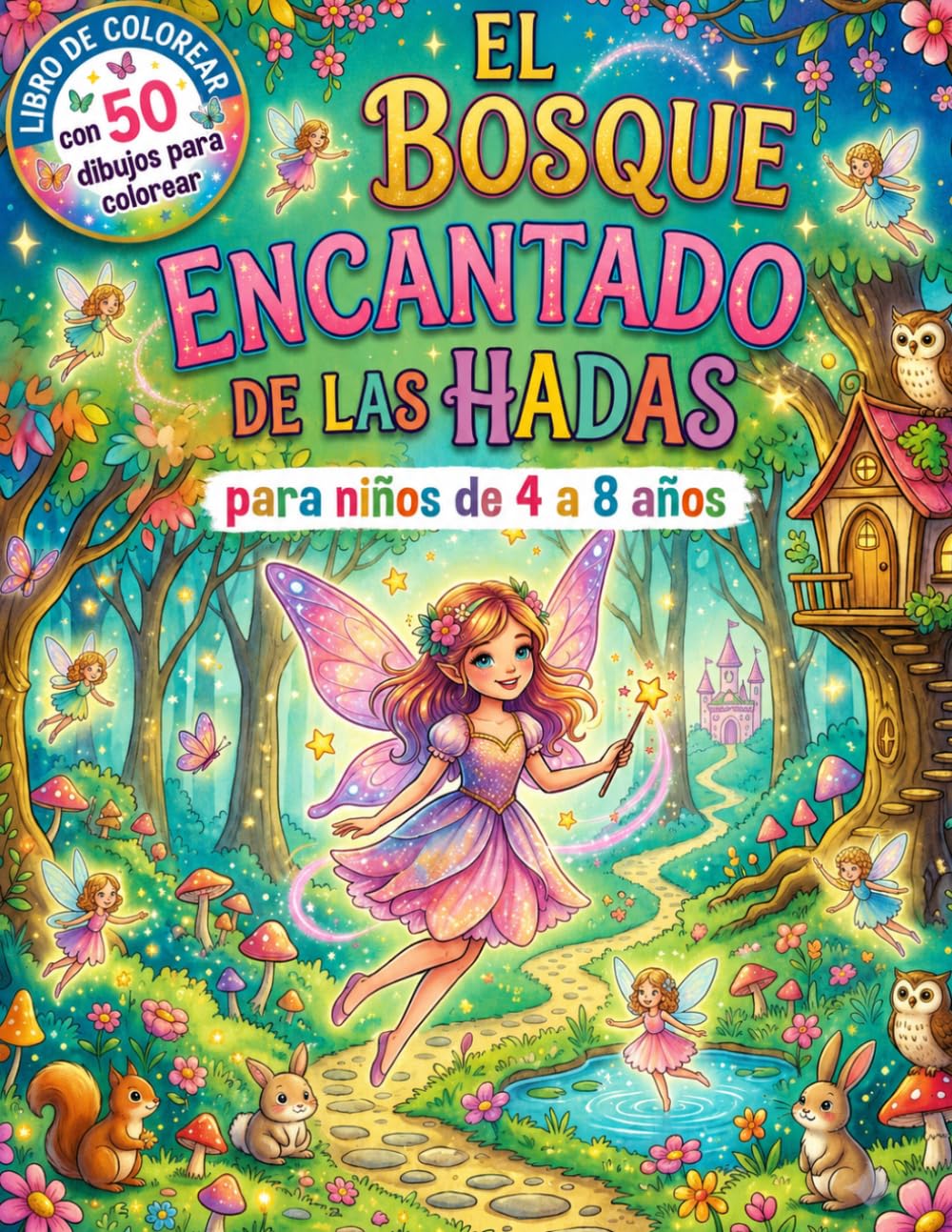 Nadyeditions: El Bosque Encantado de las hadas: Un libro creativo para colorear infantil y mágico de hadas.