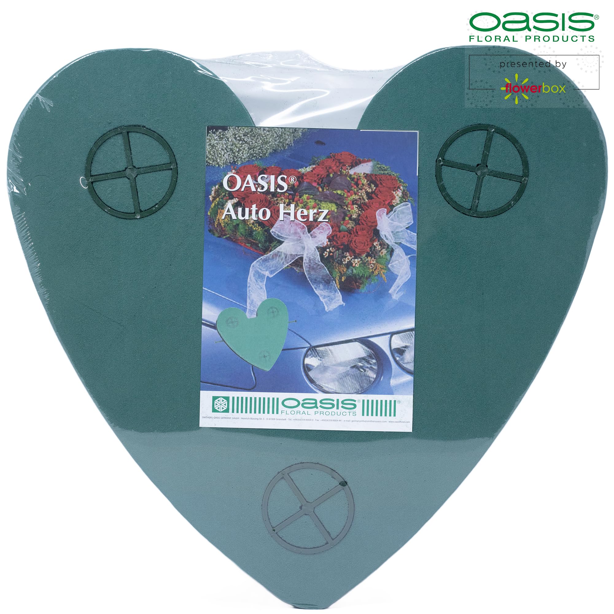 Flowerbox Oasis Steckschaum Auto Herz 40cm Steckmasse Steckschwamm