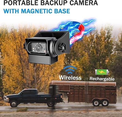 Miniatura 2 de EWAY Strong Magnetic Wireless Backup Camera for iPhone Android, WiFi Hitch Camera Rechargeable Battery for Hitch Gooseneck Travel Boat Horse Trailer