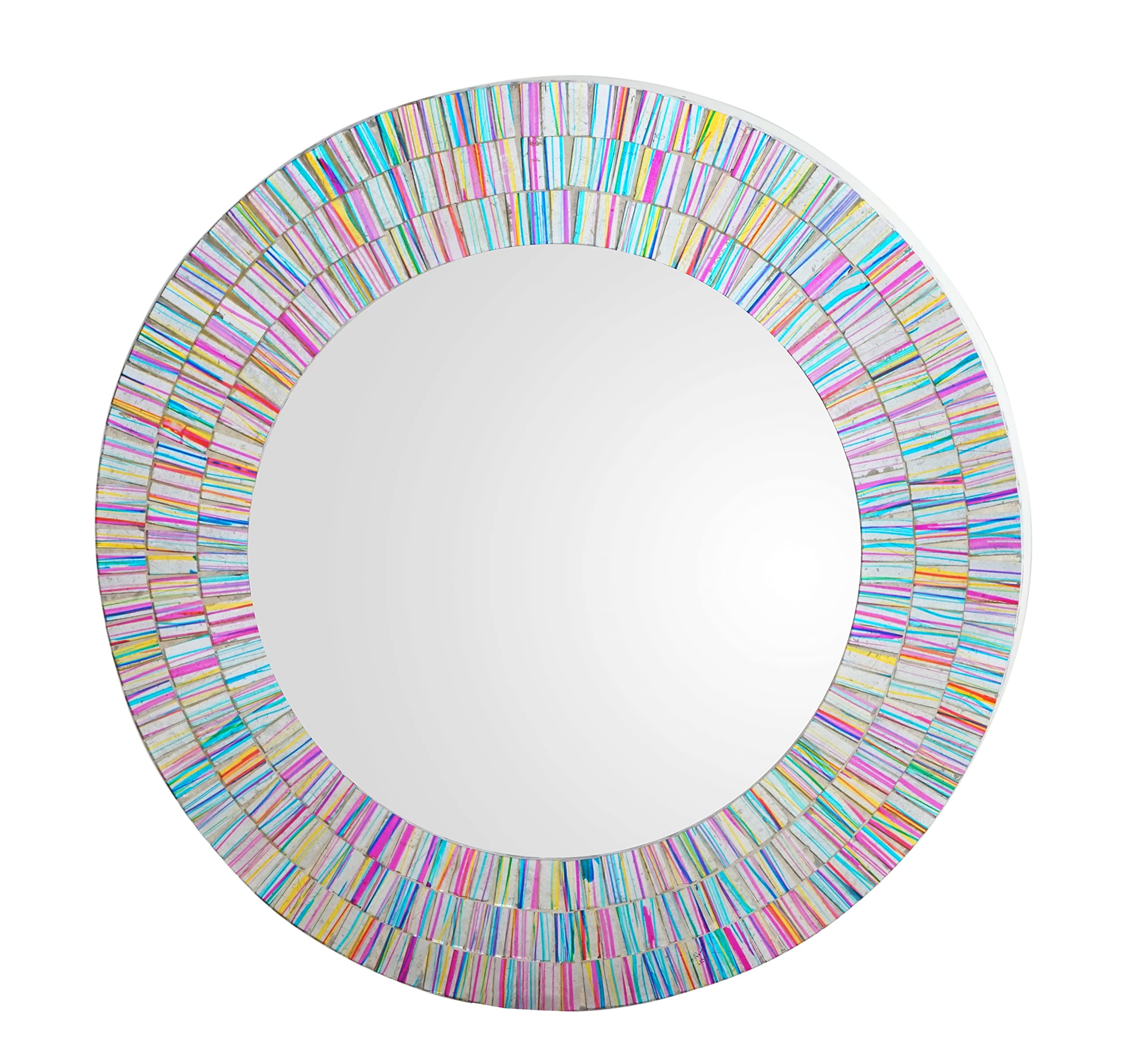Harrow Decor Mosaic Mirror In Rainbow Colours Wm-022A, Dia 18''