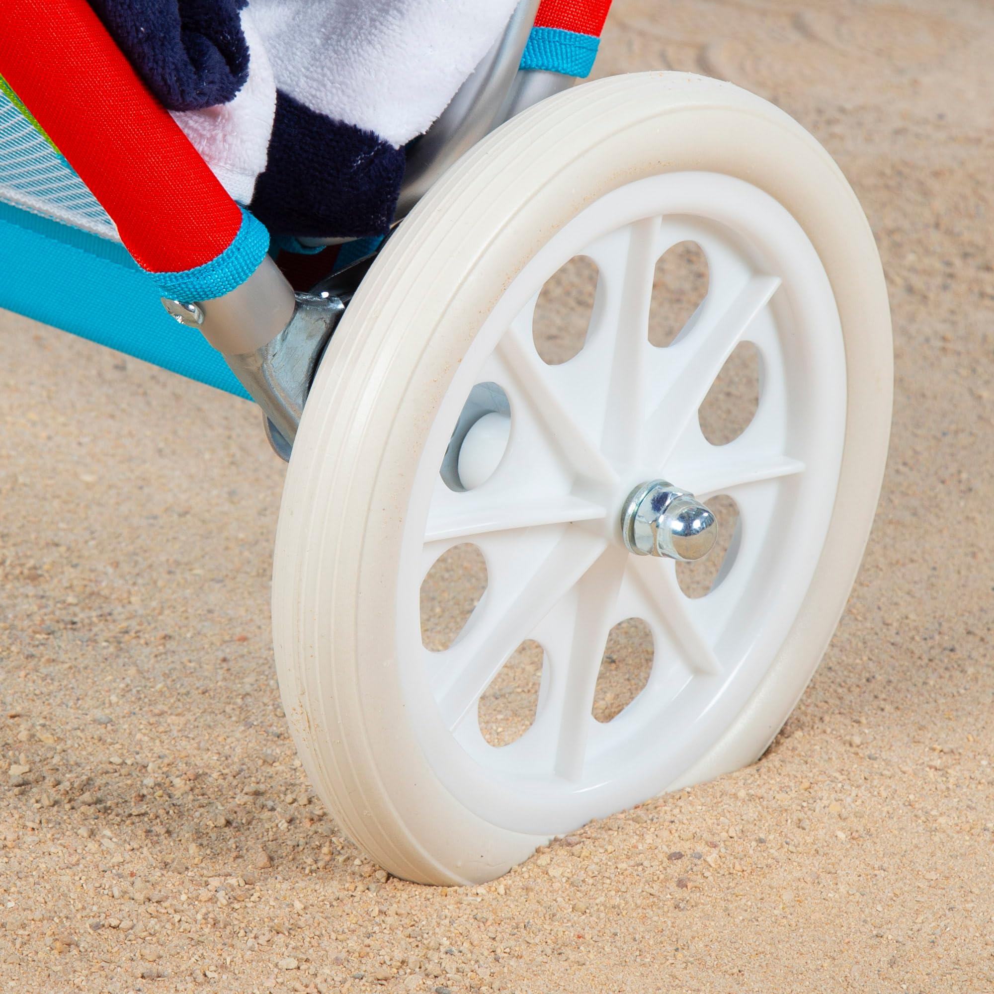 AKTIVE Carrello sdraio da spiaggia, 62x117x62 cm, 2 in 1, Include ombrellone rimovibile, Cuscino imbottito, Tasca in rete, Telaio in alluminio, Tessuto in poliestere