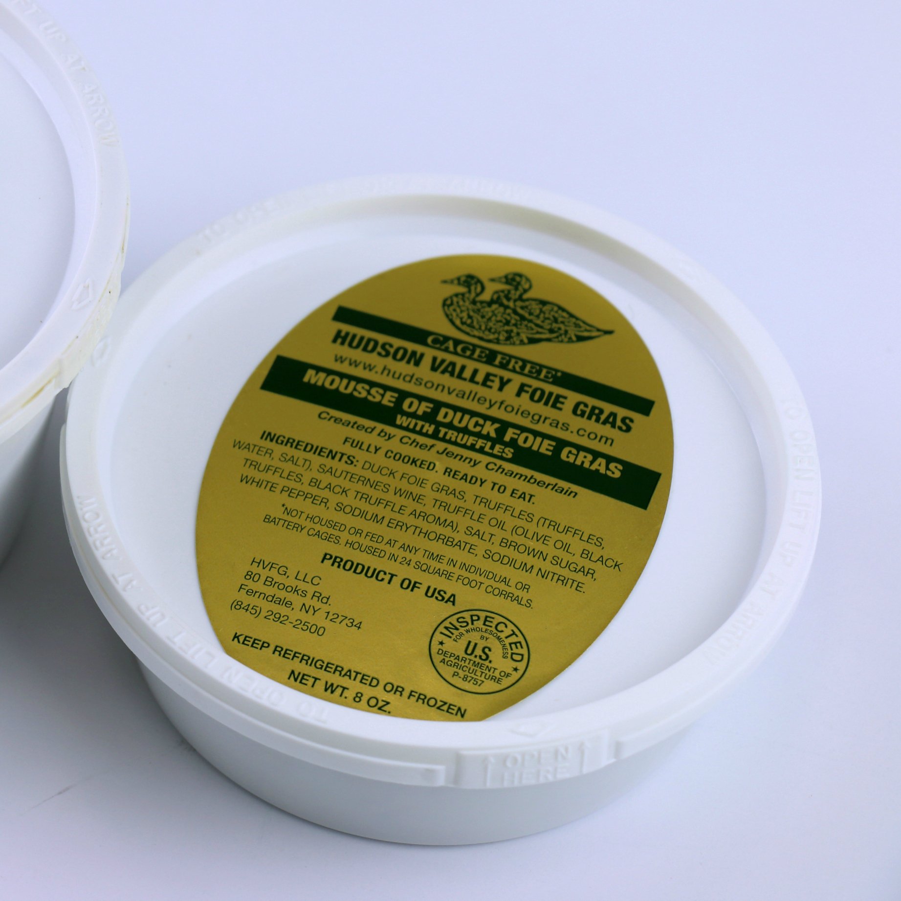 Hudson Valley Foie Gras 'Farm to Table' Mousse of Duck Foie Gras with Truffles, 8 oz.