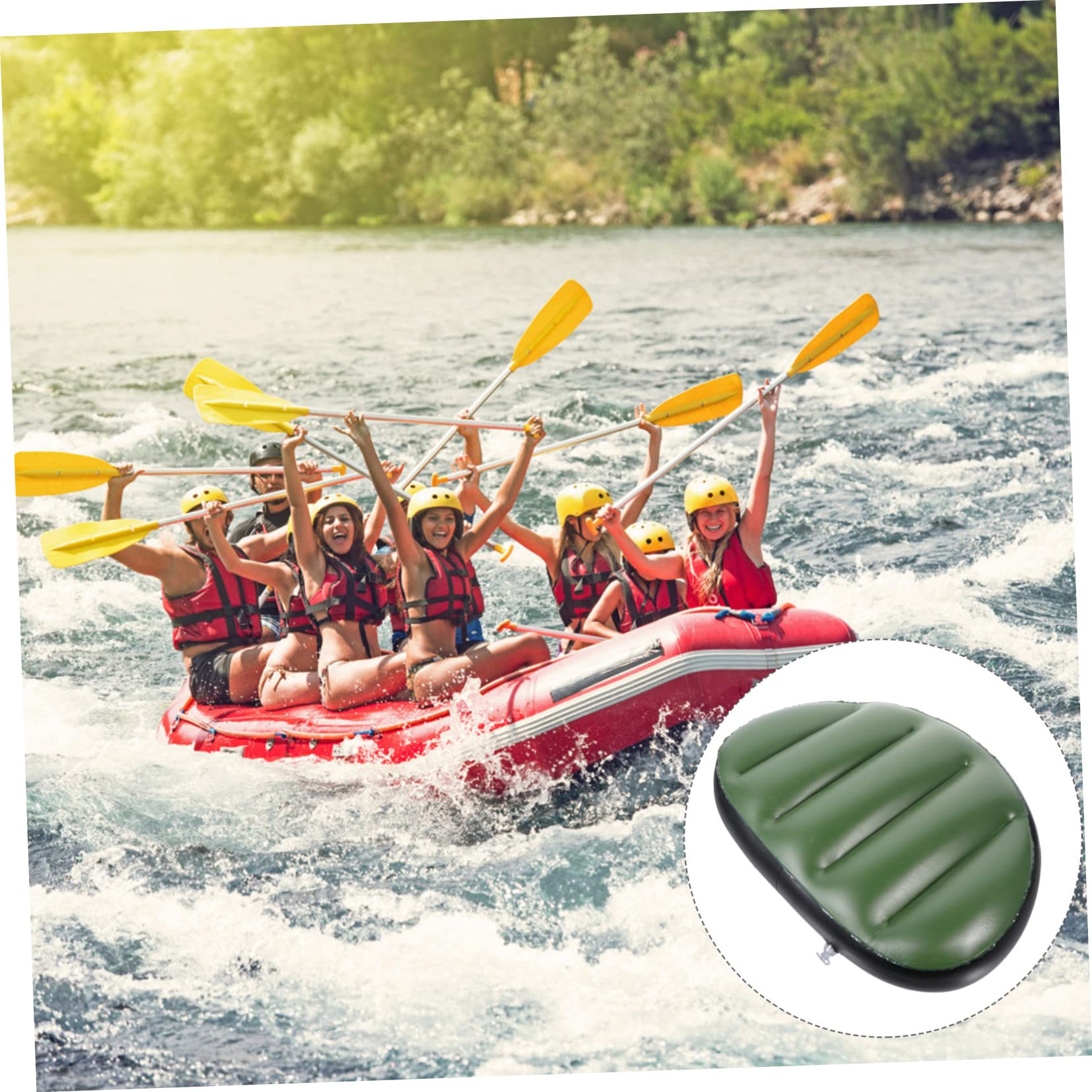 Yardwe 3pcs Inflatable Seat Cushion for Water Rafting Boat Pad Portable and Compact Design for Kayaking and Water Sports for Outdoor Enthusiasts