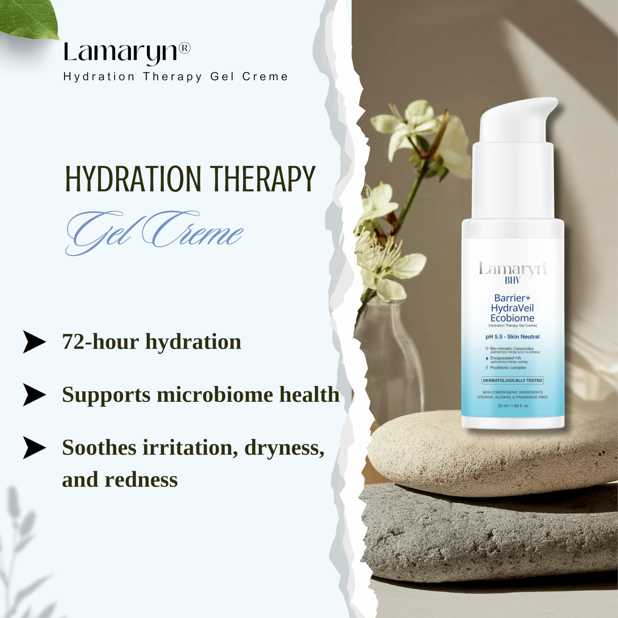 Lamaryn BHV Barrier+ HydraVeil Ecobiome Gel Creme, Encapsulated