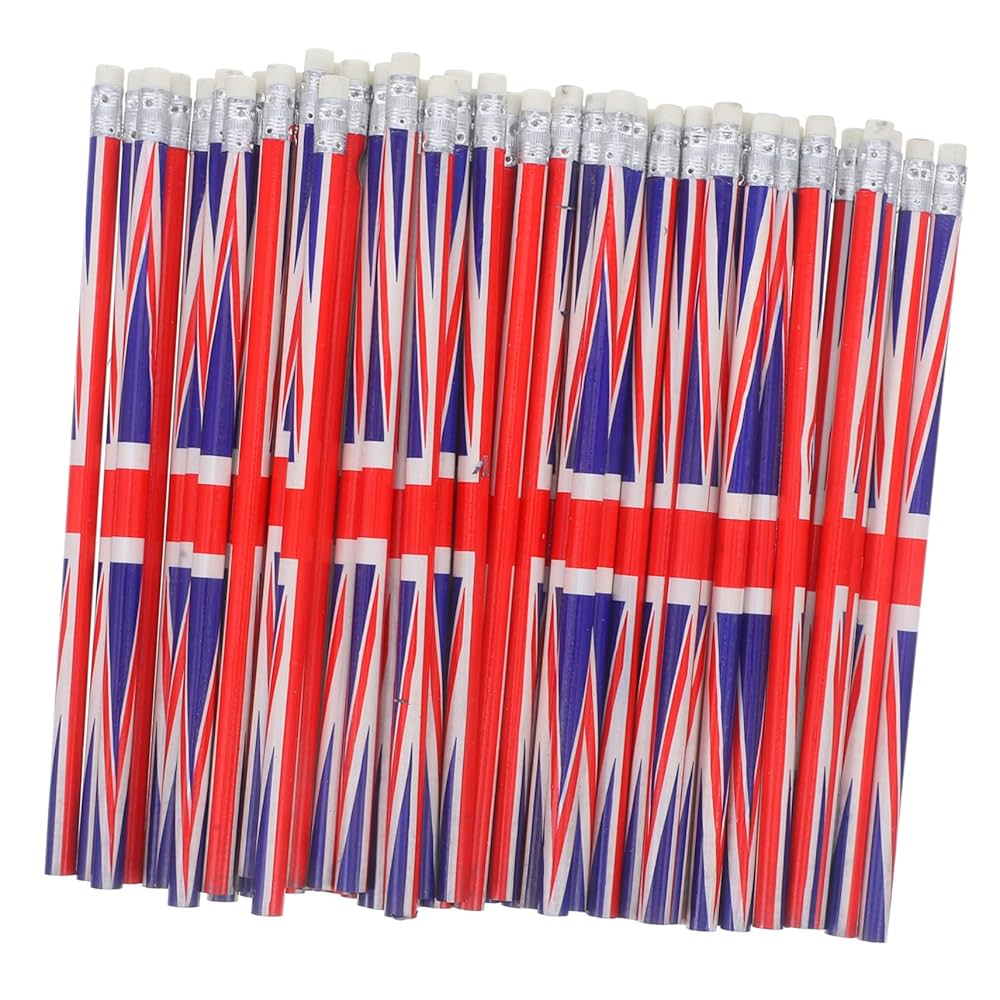 Amazon | SUPVOX 60個イギリス国旗デザインの木製スケッチ