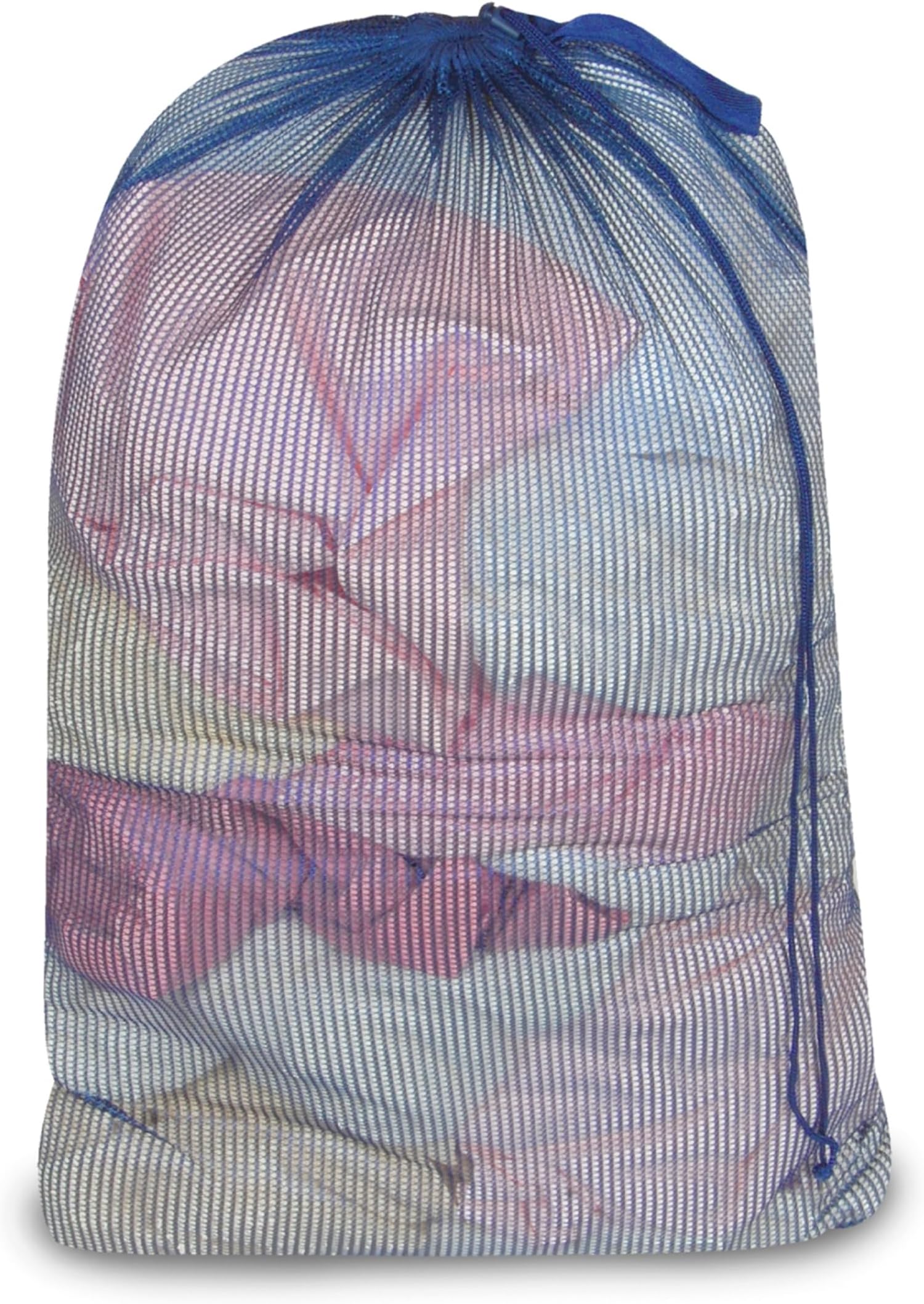 Smart Design Mesh Laundry Bag w/ Handle & Push Lock Drawstring - VentilAir Mesh Material - for Clothes & Laundry - Home Organization (Holds 3 Loads) (36 x 24 Inch) [Blue]