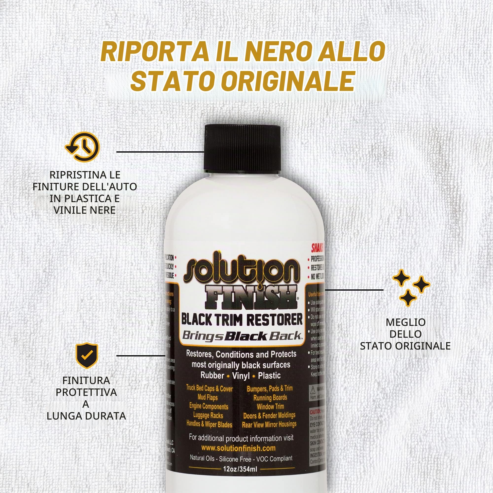 Solution Finish Black Plastic & Vinyl Restorer 12 oz. by Solution Finish