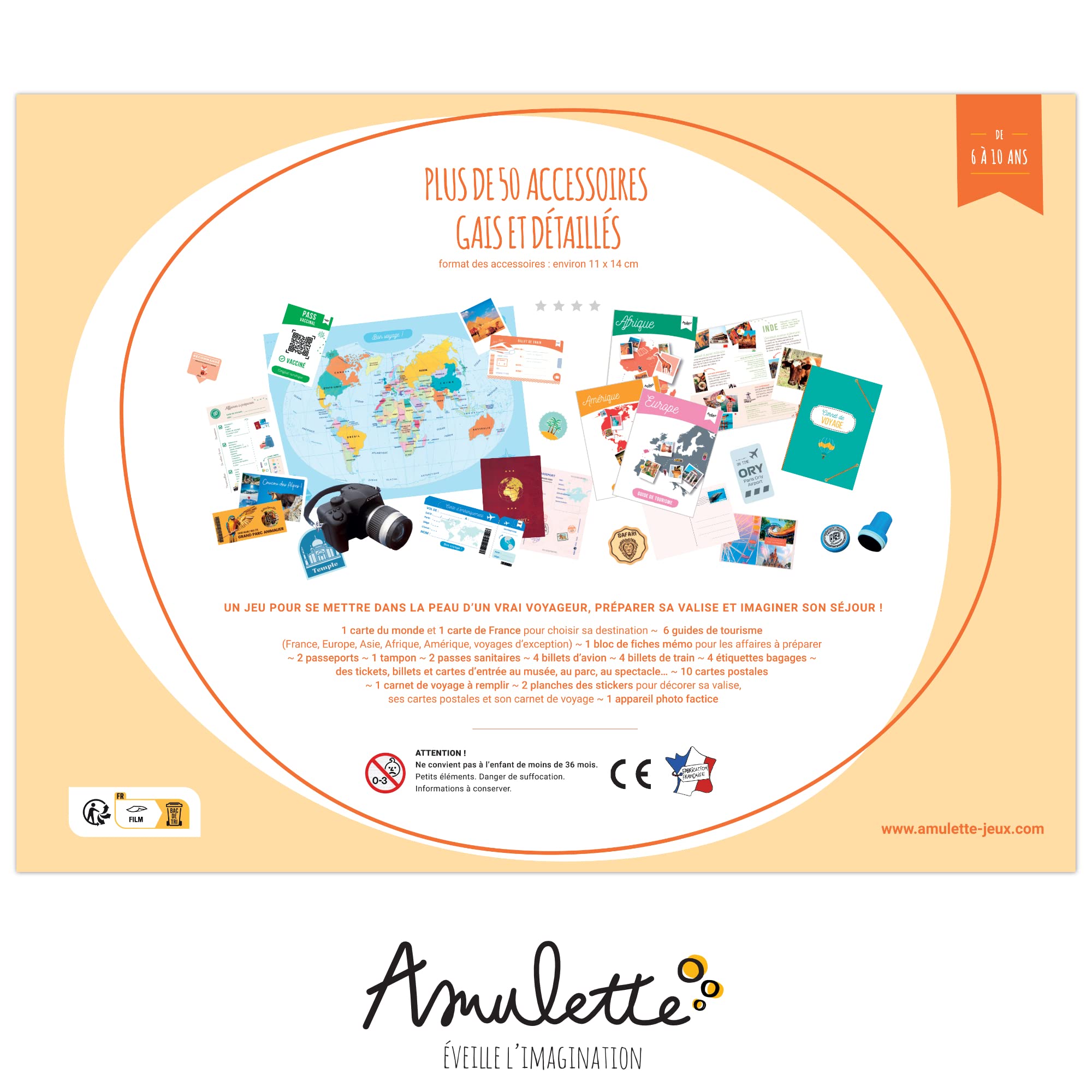 Coffret Si Je Partais en Vacances - Jeu Éducatif 6-10 Ans - 50+ Accessoires Voyageur - Jouet Cadeau Enfant Fille Garçon - Fabriqué en France