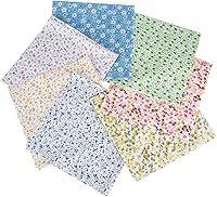 Vista 28 de 7 piezas de tela de algodón floral de 20.0 x 20.0 pulgadas, suministros para hacer máscaras, acolchado, retazos, tela de retazos, paquetes