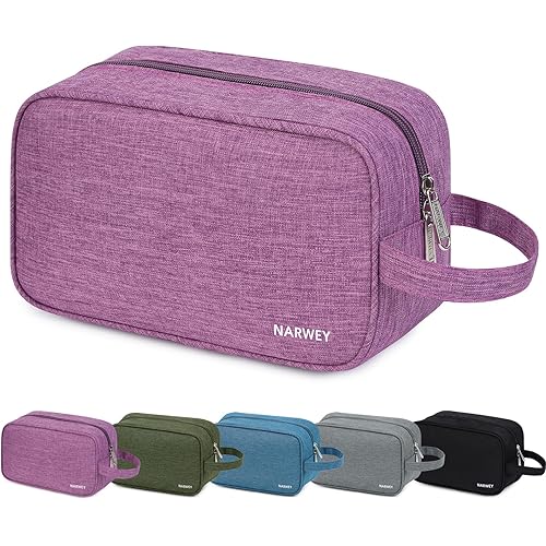 Narwey Travel Toiletry Bag for Women Traveling Dopp Kit Makeup Bag Organizer for Toiletries Accessories Cosmetics (Purple)
