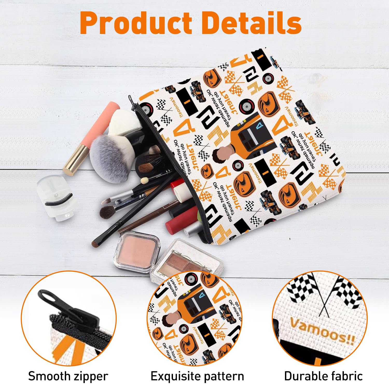 Racing Fans Cosmetic Bag, Racing Makeup Bag - Image 2