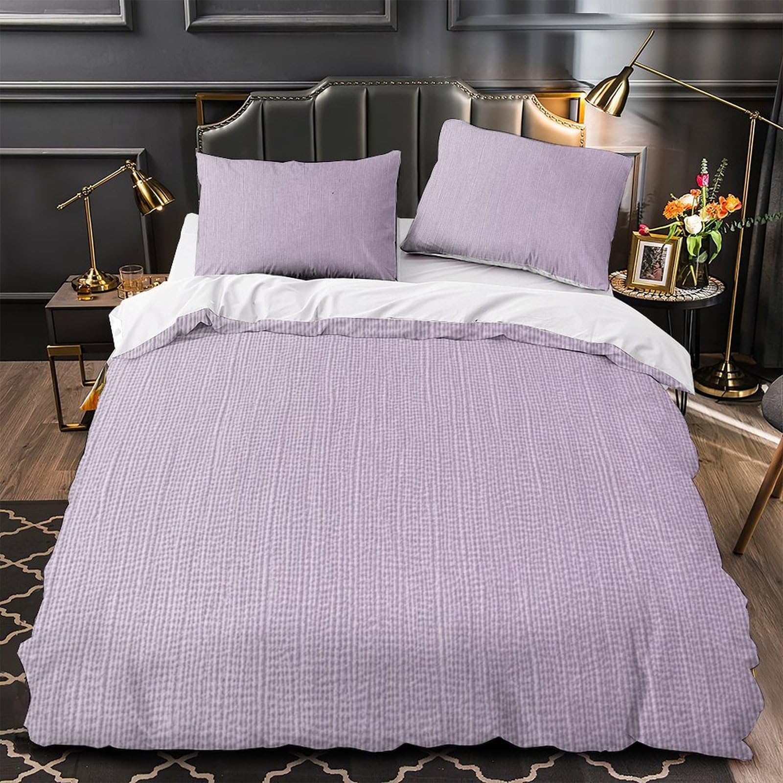 Ensemble de literie lavande 3D pour chambre d'enfant single
