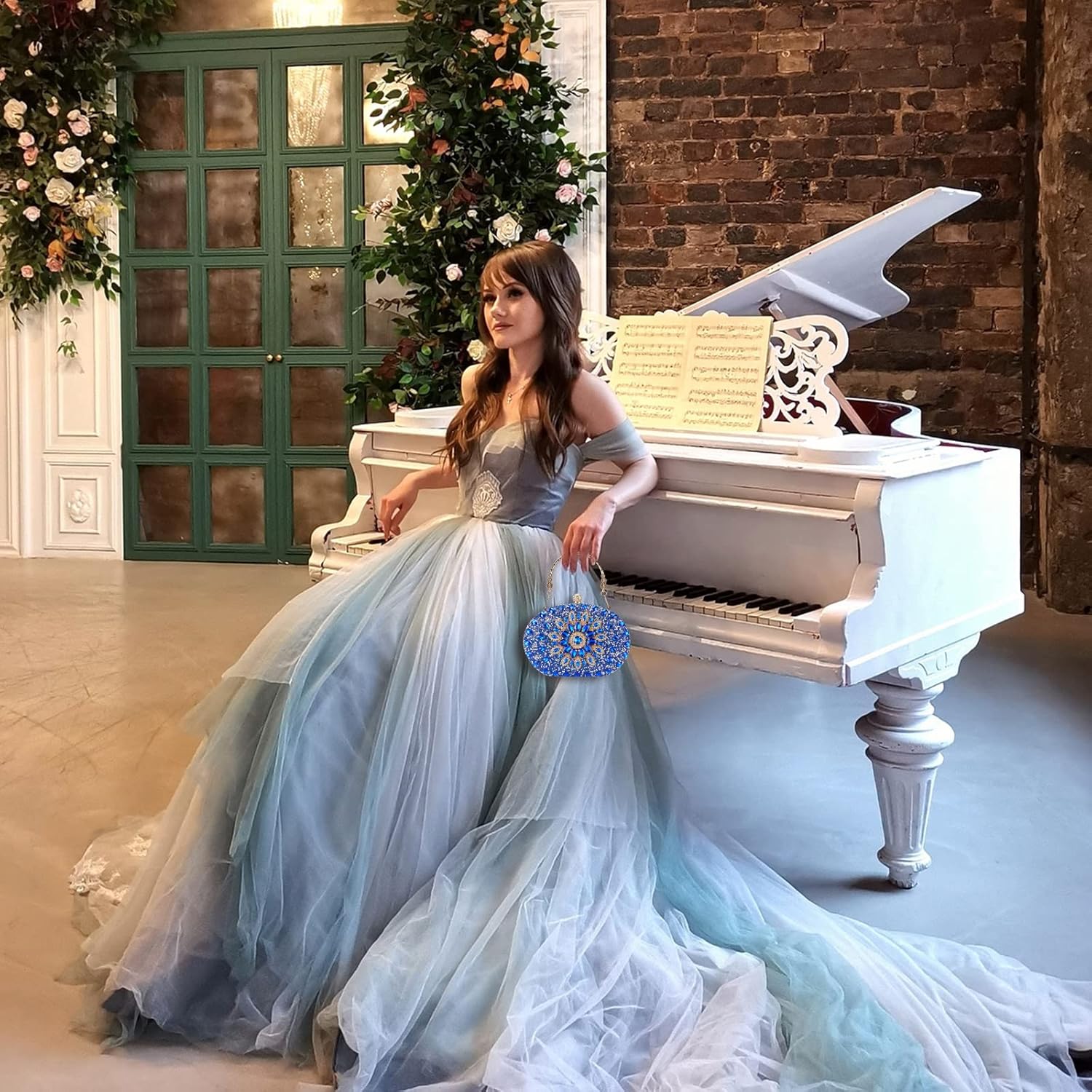 Rhinestone Evening Clutch Purses for Women Evening Weddings,Party Purses Crystal Diamond Glitter Sparkly Handbag - Image 7