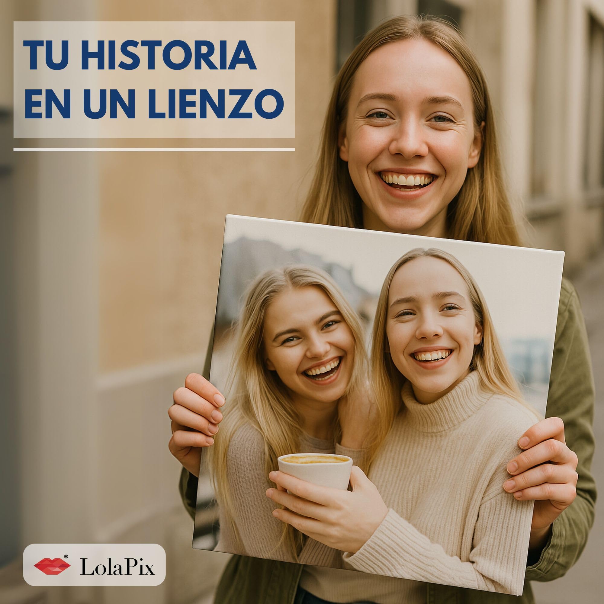 LolaPix Personalisiertes Bild. Personalisierte Leinwand mit Foto. Fotoleinwand. Fotoleinwand. Personalisierte Geschenke. Verschiedene Größen. Satz von 3 Leinwänden. Größe 30x30cm