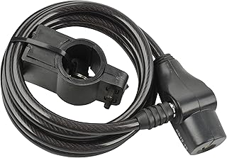 FISCHER Spiral Lock 180 cm with Two Keys 8 mm Diameter Includes Frame Mount Bicycle Lock