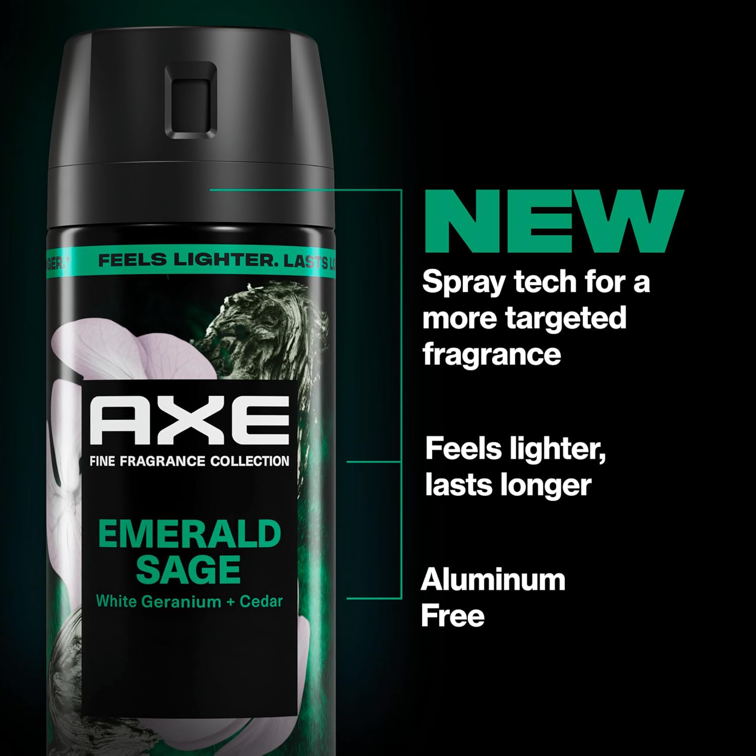 AXE Fine Fragrance Collection Body Spray 3 Count Emerald Sage 72 Hour Freshness Aluminum Free 2.9 oz