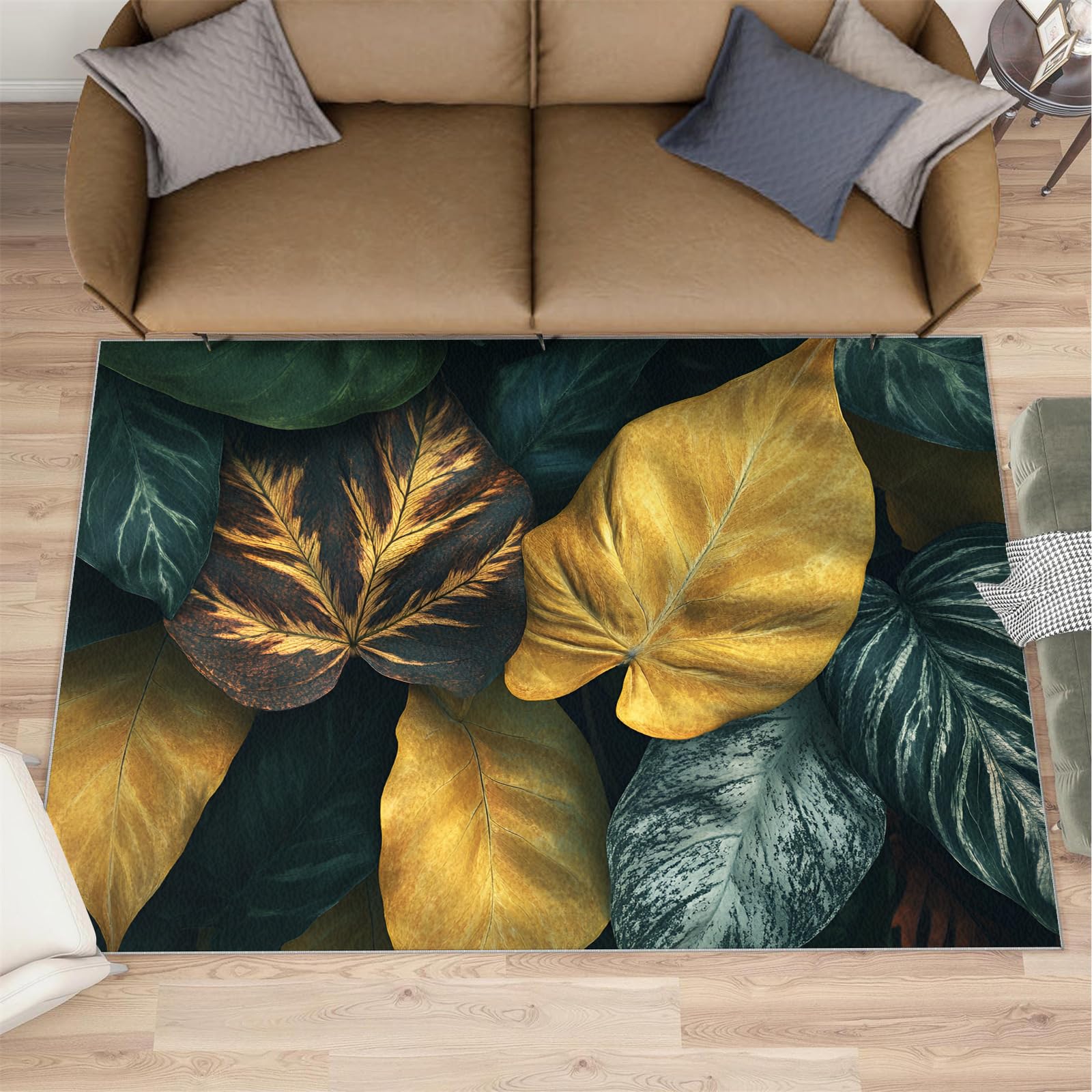 Tapis antidérapant et lavable en machine, motif abstrait 120x170 cm