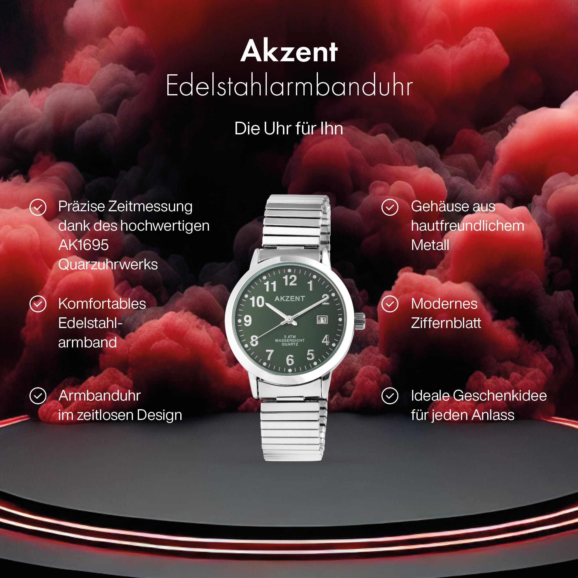 Akzent Orologio da uomo con cinturino in metallo SS7421600010