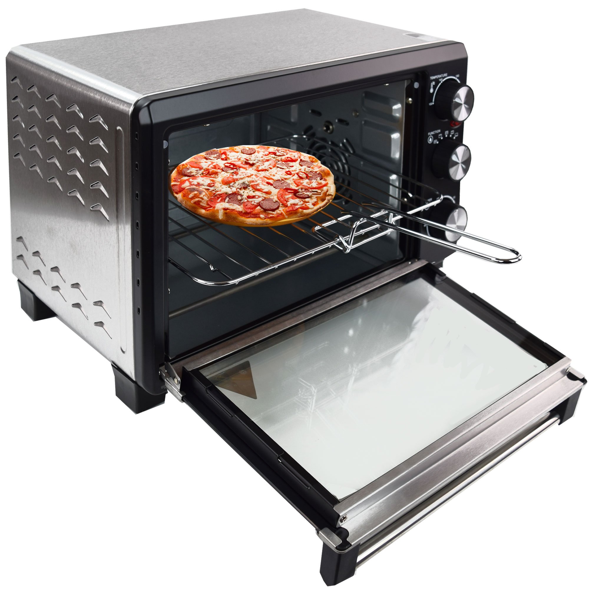 Syntrox Germany 18 Liter Mini Stand Backofen mit Umluft und Drehspieß Miniofen Minibackofen Pizzaofen