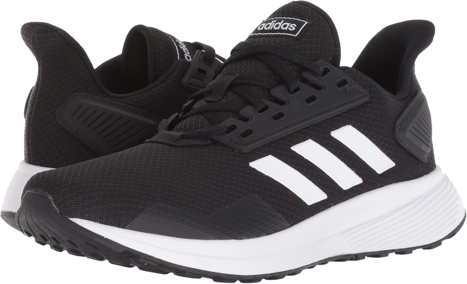 adidas mens Duramo 9 Running Shoe, Black/White, 9.5 US