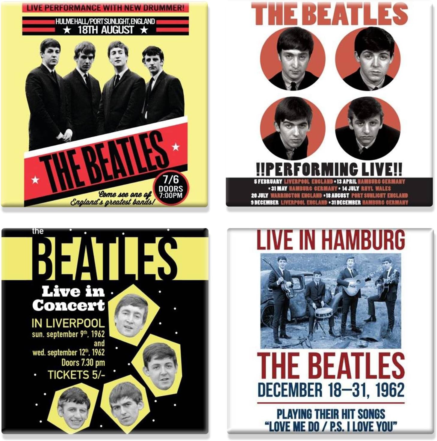 4 X Fridge Magnet Live in Concert Various Designs Official Set