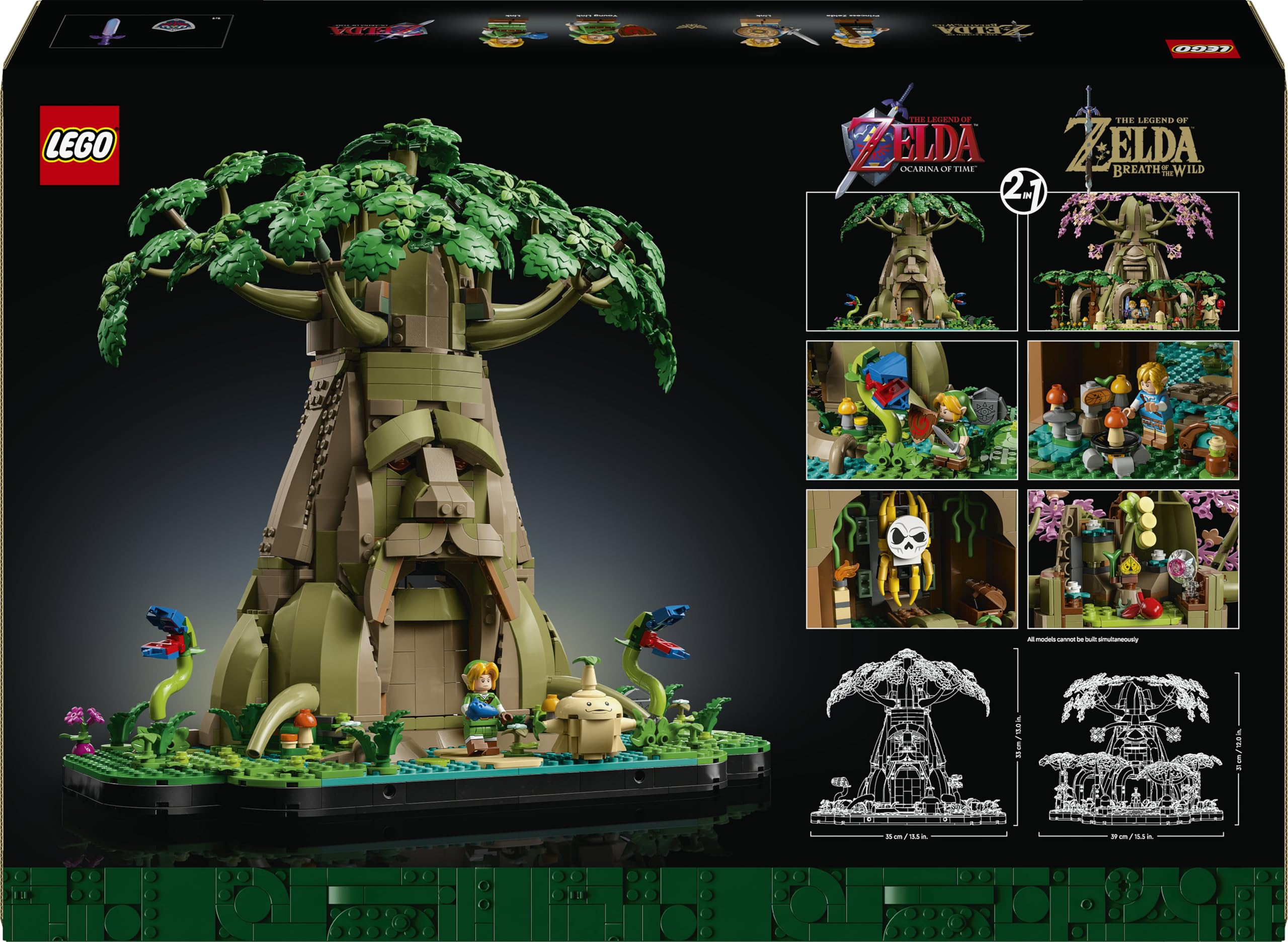 LEGO The Legend of Zelda Grande Albero Deku 2-in-1 - Set da Esposizione e da Collezione con la Principessa Zelda e 3 Minifigure di Link - Costruzioni per Adulti - Idea Regalo Fan de Videogiochi 77092