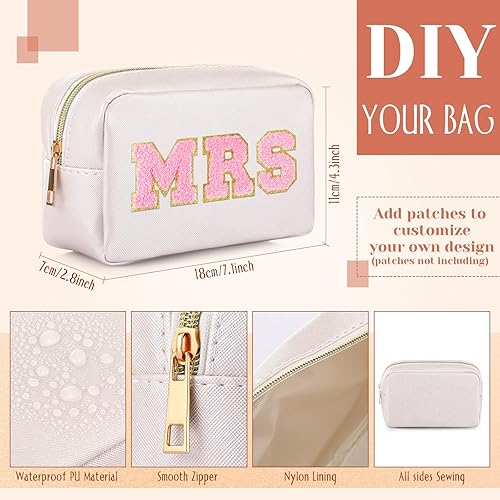 Miniatura 2 de Sweetude 10 bolsas de maquillaje de piel sintética a granel para cosméticos, regalo de dama de honor, día de boda, despedida de soltera, fiesta,