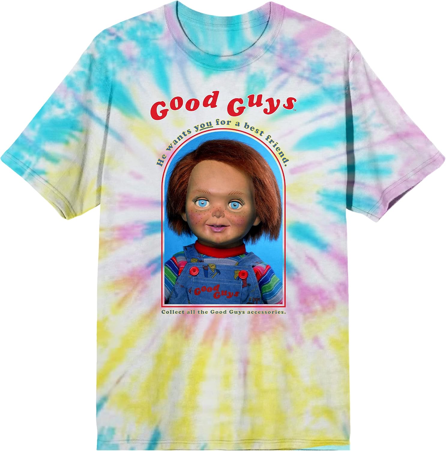 Bioworld Chucky Horror Movie Good Guys Doll Tie Dye Graphic Tee