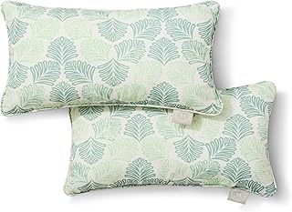 Martha Stewart Modern Banana Leaves Indoor Outdoor Decorative Lumbar Pil...