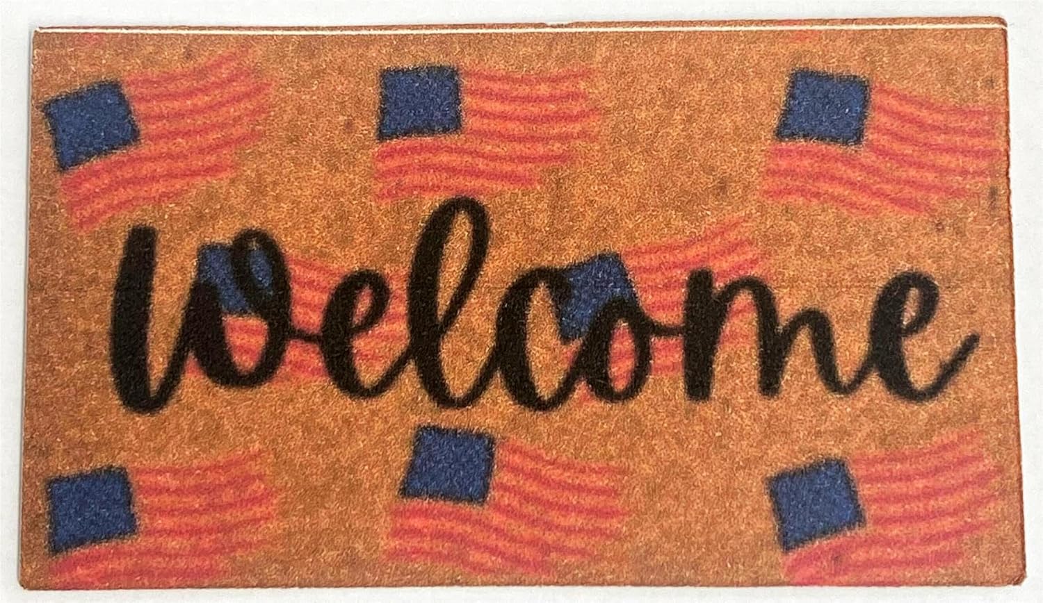 Melody Jane Dolls Houses Dollhouse Porch Mat US Stars & Stripes Flag Hall Outdoor Door Step Accessory