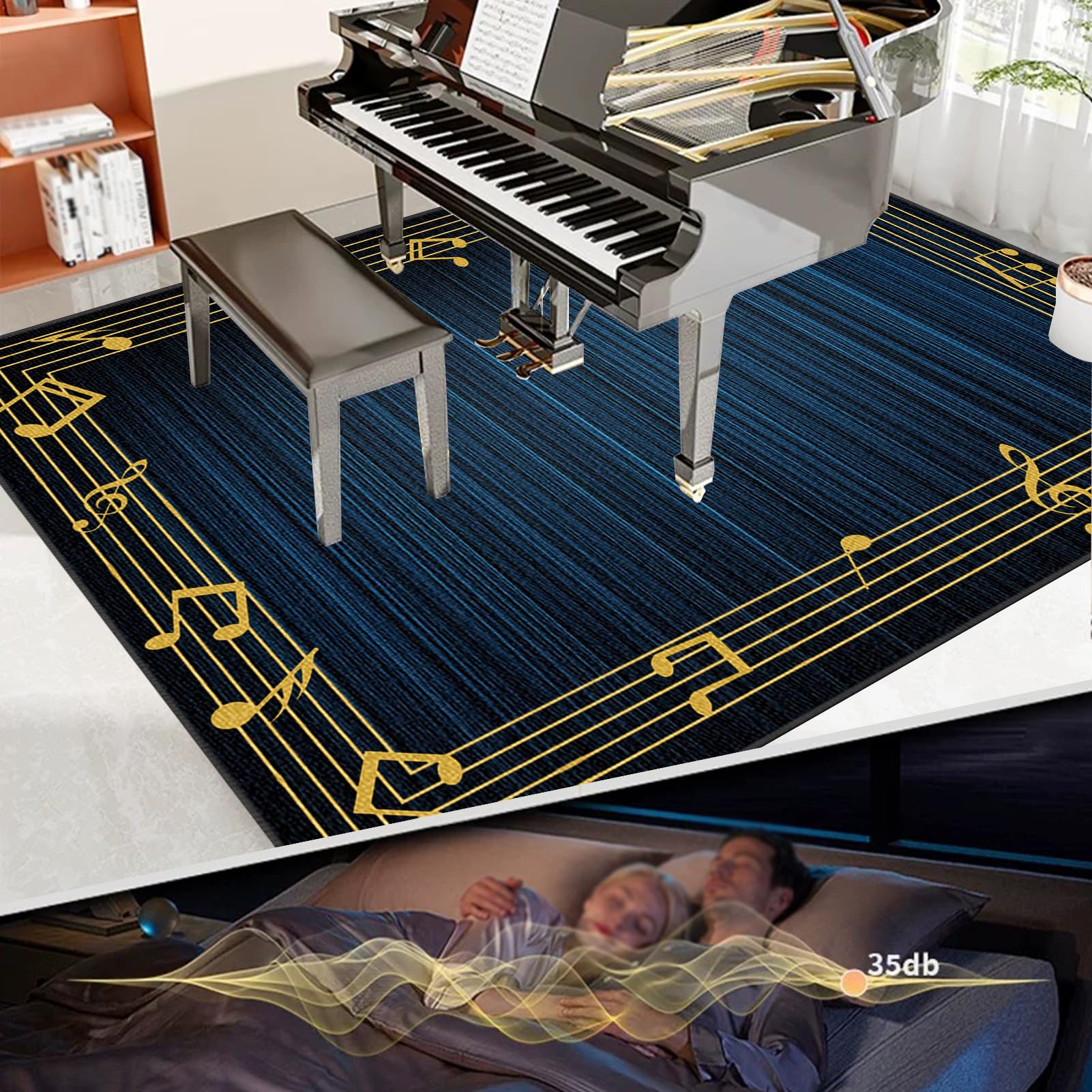 Bateria elektroniczna Dywan na perkusję i perkusję Maty akustyczne Pianino Baterie Akustyczne Maty Na Bęben Dźwiękoszczelny Antypoślizgowy Mata 120 x 100 cm