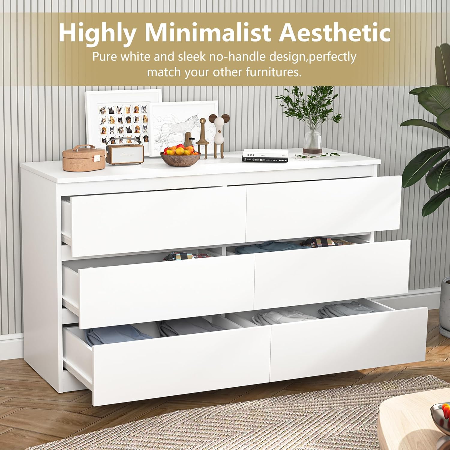 White Nursery Dresser with Soft Close Drawers