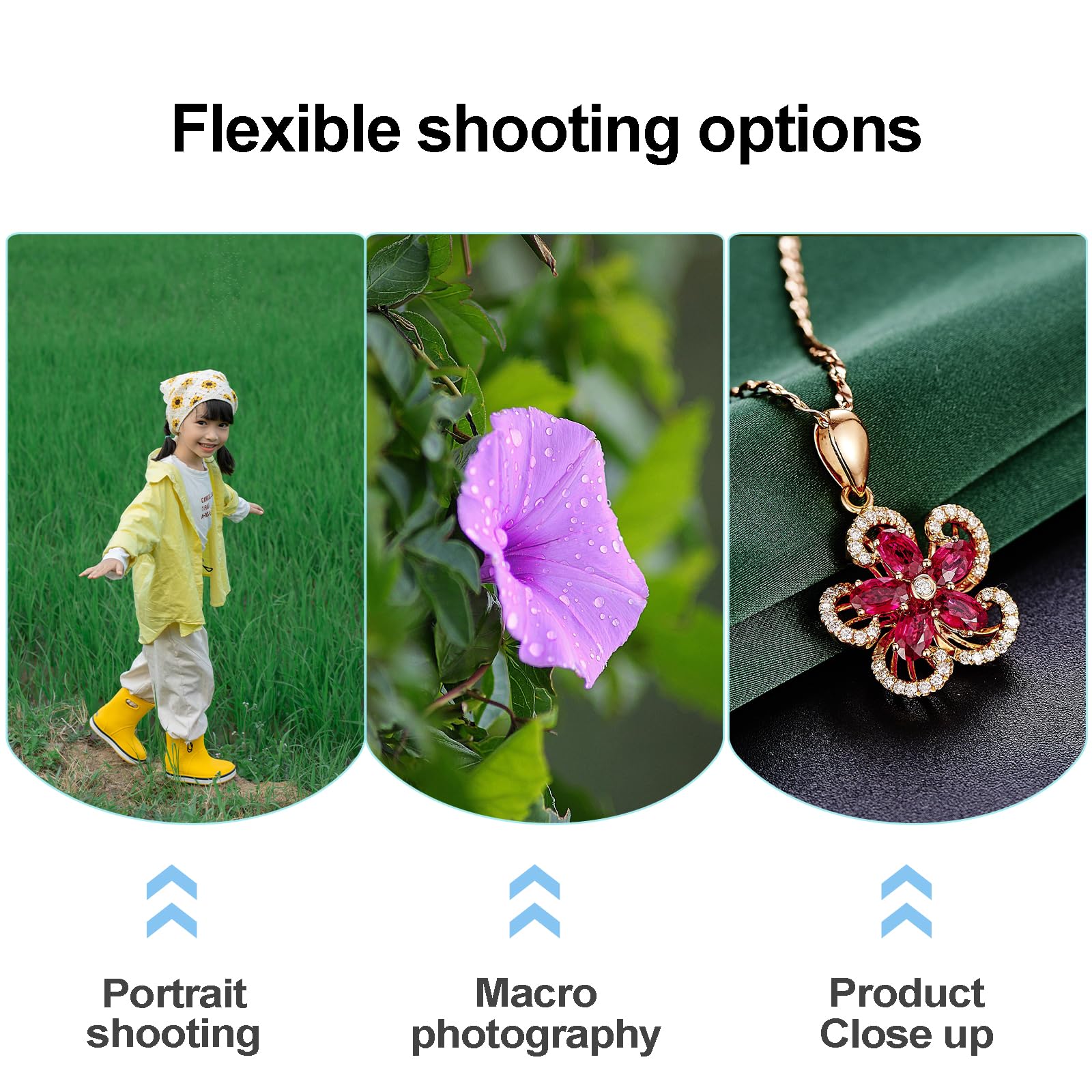 Teleobiettivo da 60 mm per smartphone iPhone e Android, compatibile con gabbia per telefono SmallRig NEEWER, con clip universale per obiettivo da 17 mm e borsa portatile nera