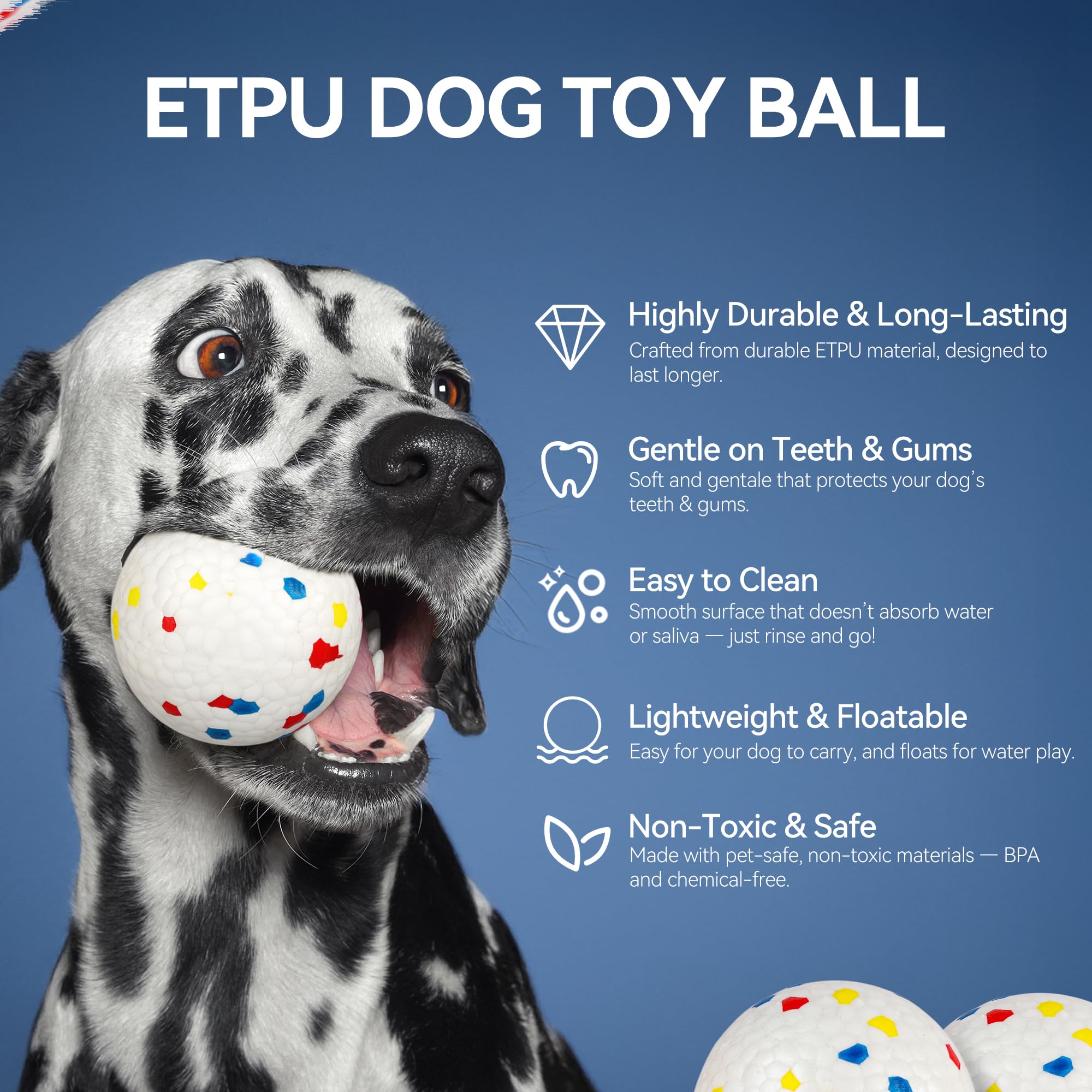 ALL FOR PAWS Lanceur automatique de balles pour chien, lanceur de balles interactif pour chiens de grande et grande taille, jouet interactif rechargeable avec 3 à 12 m, 6 pièces ETPU
