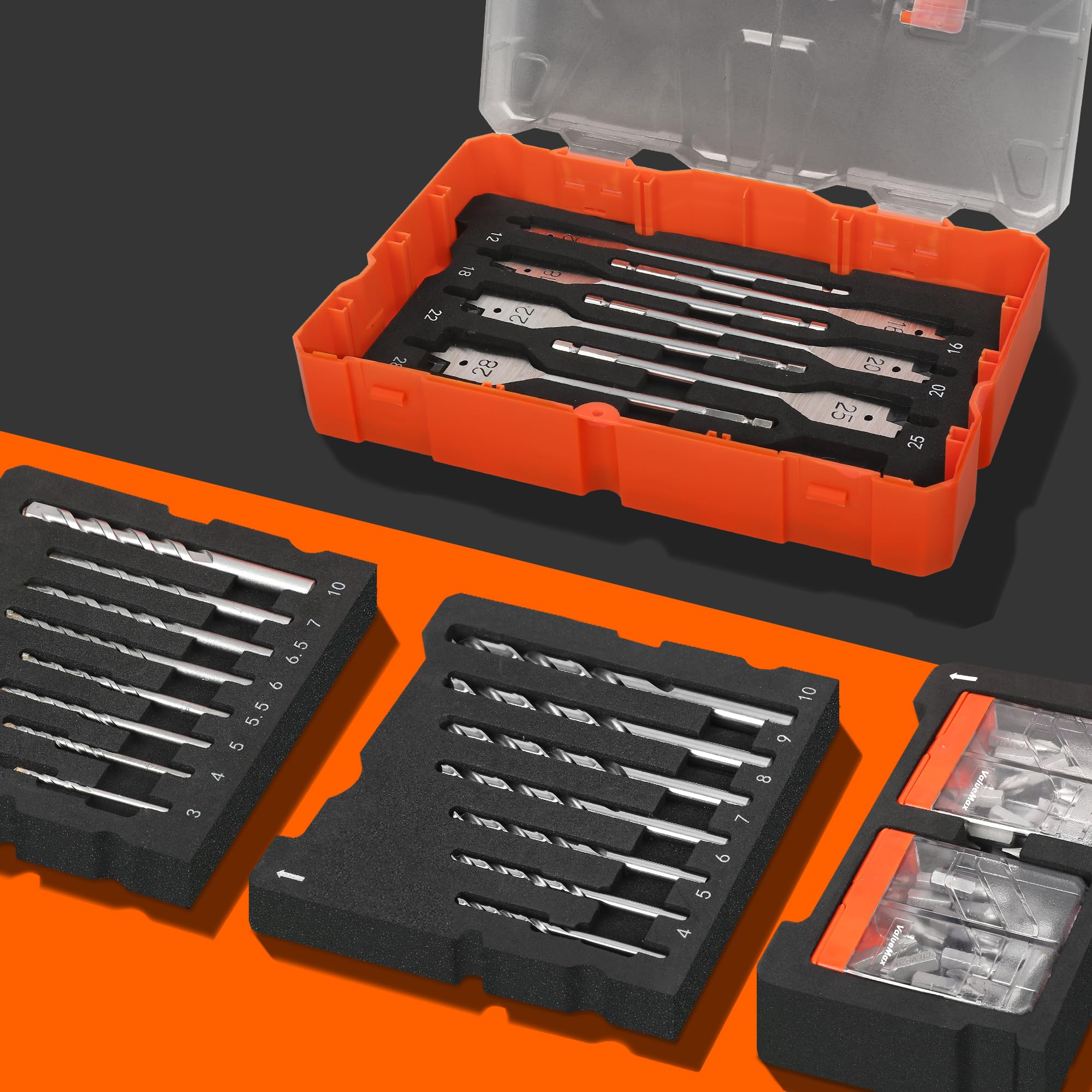 Image secondaire de ValueMax Kit de 8 Mèches à Bois en Acier au Carbone avec Embouts de Tournevis