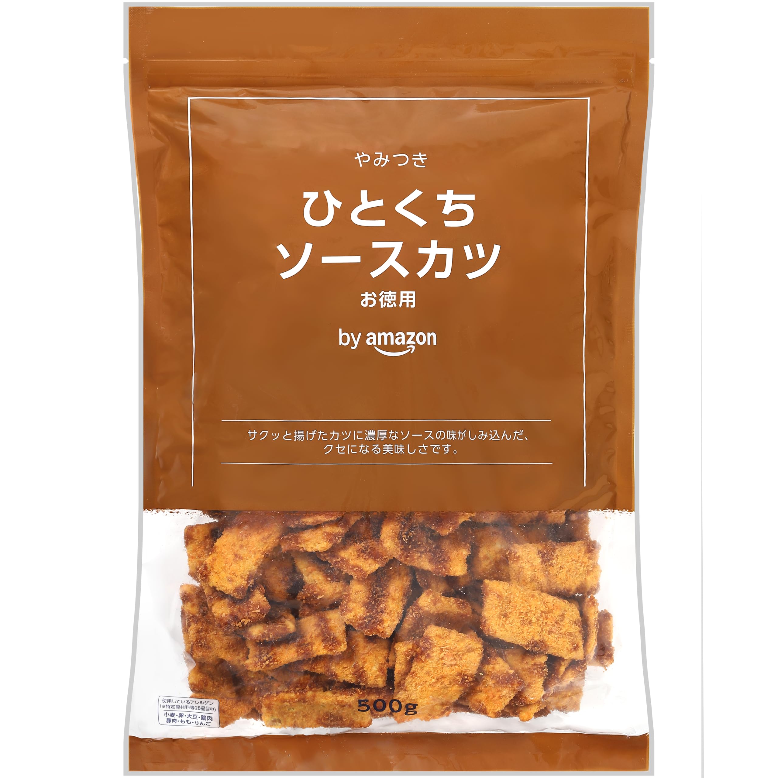 Amazon | by Amazon ひとくちソースカツ 500g 大容量 チャック付き袋