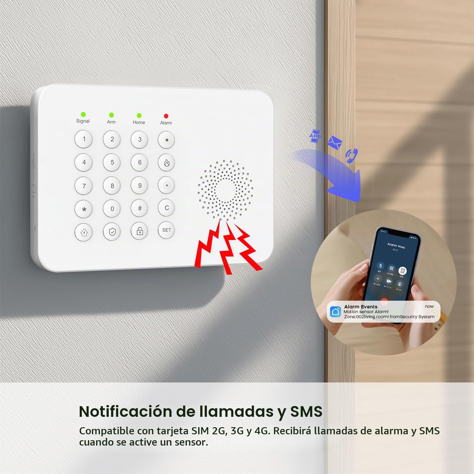 XNY Sistema de Alarma para Casa, 24 Pack, Sin Cuotas Mensuales, Alarmas para Casa WiFi, 4G Kit Alarma casa con Detector de Movimiento, Sensor de Puerta y Ventana, Control Remoto, Hasta 200 detectores