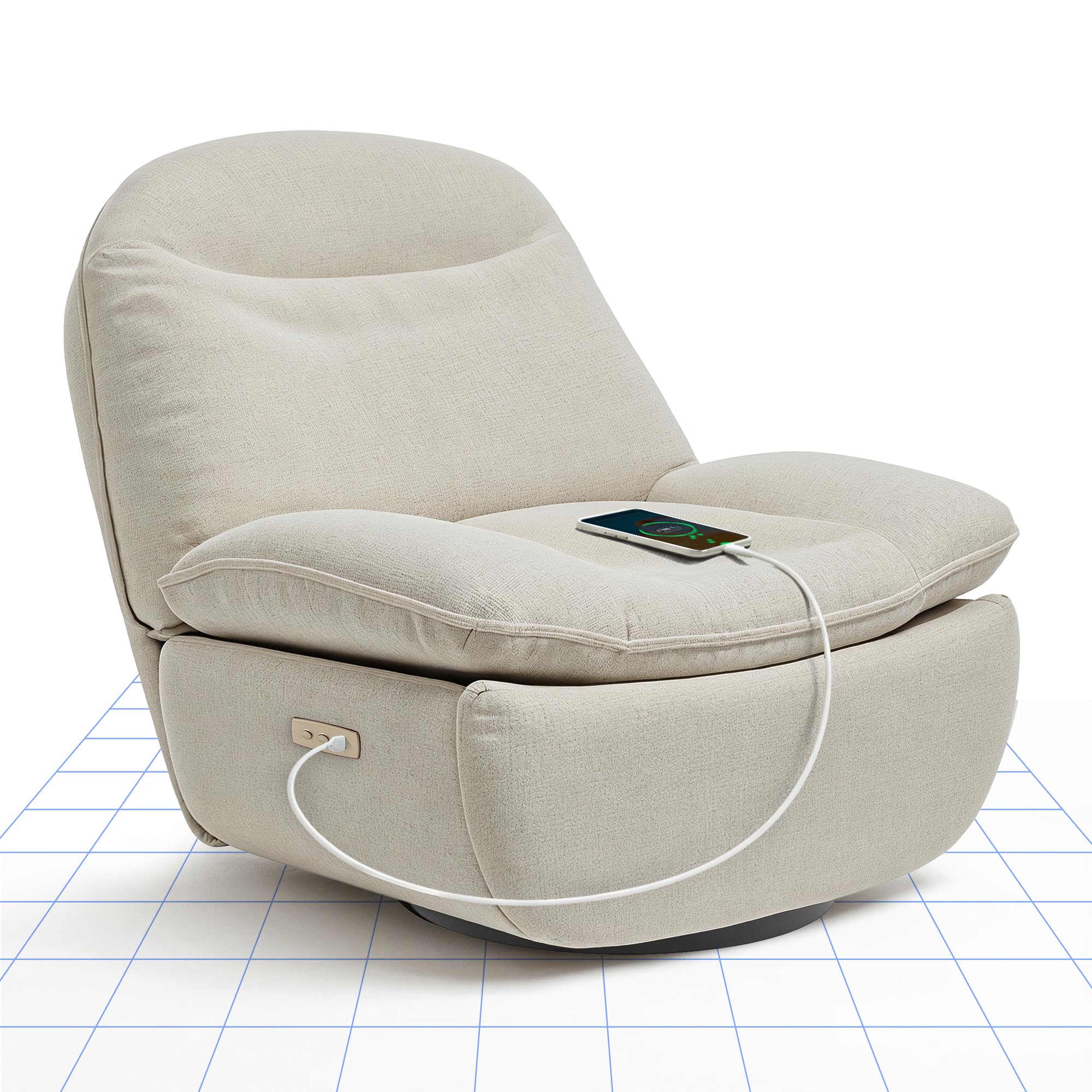 FLEXISPOT Relaxsessel, Maueller Sessel, Schlafsessel, Drehsessel mit Rocking Funktion, Liegesessel im Wohnzimmer, Fernsehsessel mit verstellbare Rückenlehne, Ruhesessel für Senioren & Stillenden