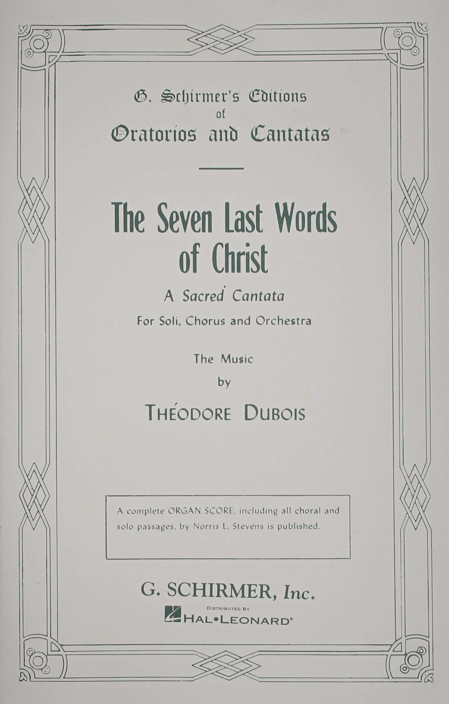 Seven Last Words of Christ: A Sacred Cantata