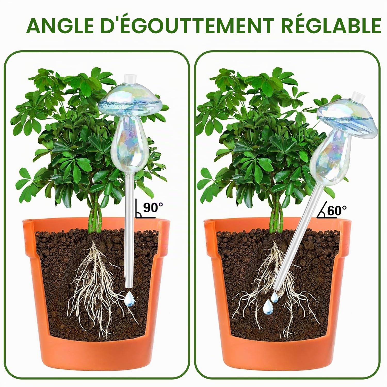 4 Pièces Boules d'Irrigation pour Plantes, Champignon Boules d'Irrigation pour Plantes,Bulbes d’Arrosage Automatique Dispositif D'irrigation, Boules d'arrosage pour Plantes d'intérieur et d'extérieur