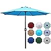 Amazon Com Bellrino Decor Spa Blue Market Aluminum Patio Umbrella 9 Ft With Tilt And Crank 8 Ribs Garden Outdoor