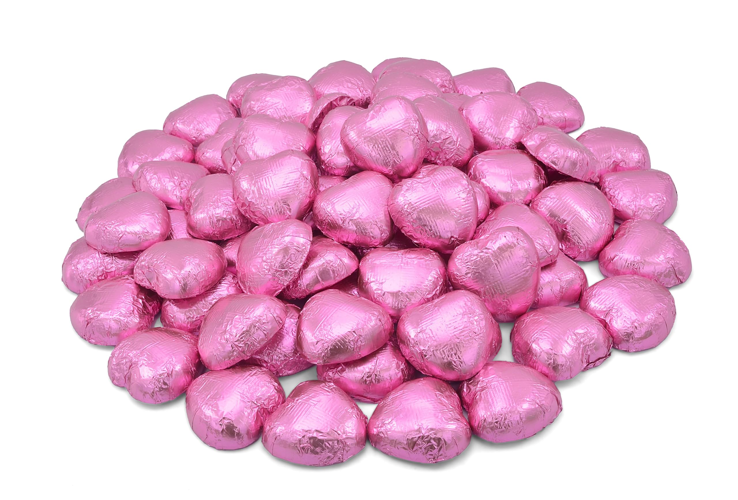 Wyeland Confectionery Luxury Milk Chocolate Hearts - For Wedding Favours, Anniversary, and Mothers Day - 50 Pink Hearts