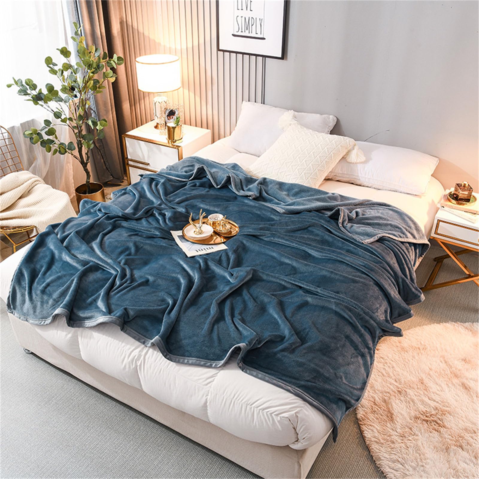 Chickw11 Coperta di Flanella 3D, Colori Stampa Coperte Flanella Microfibra Morbida Leggera Coperte Comfort Calda Coperta per Divano o Letto Singolo