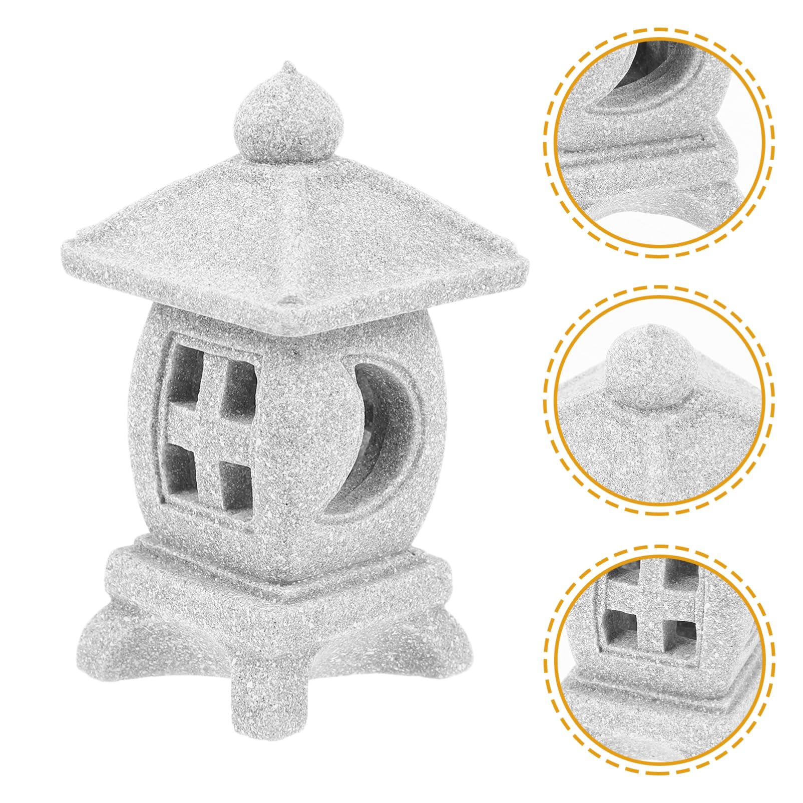 POPETPOP 5 Piezas De Adornos De Lámpara De Piedra Decoración De Pecera Linterna Solar Linternas para Exteriores Plantas De Acuario Mini Templo Piedras De Acuario Pagoda De Piedra De