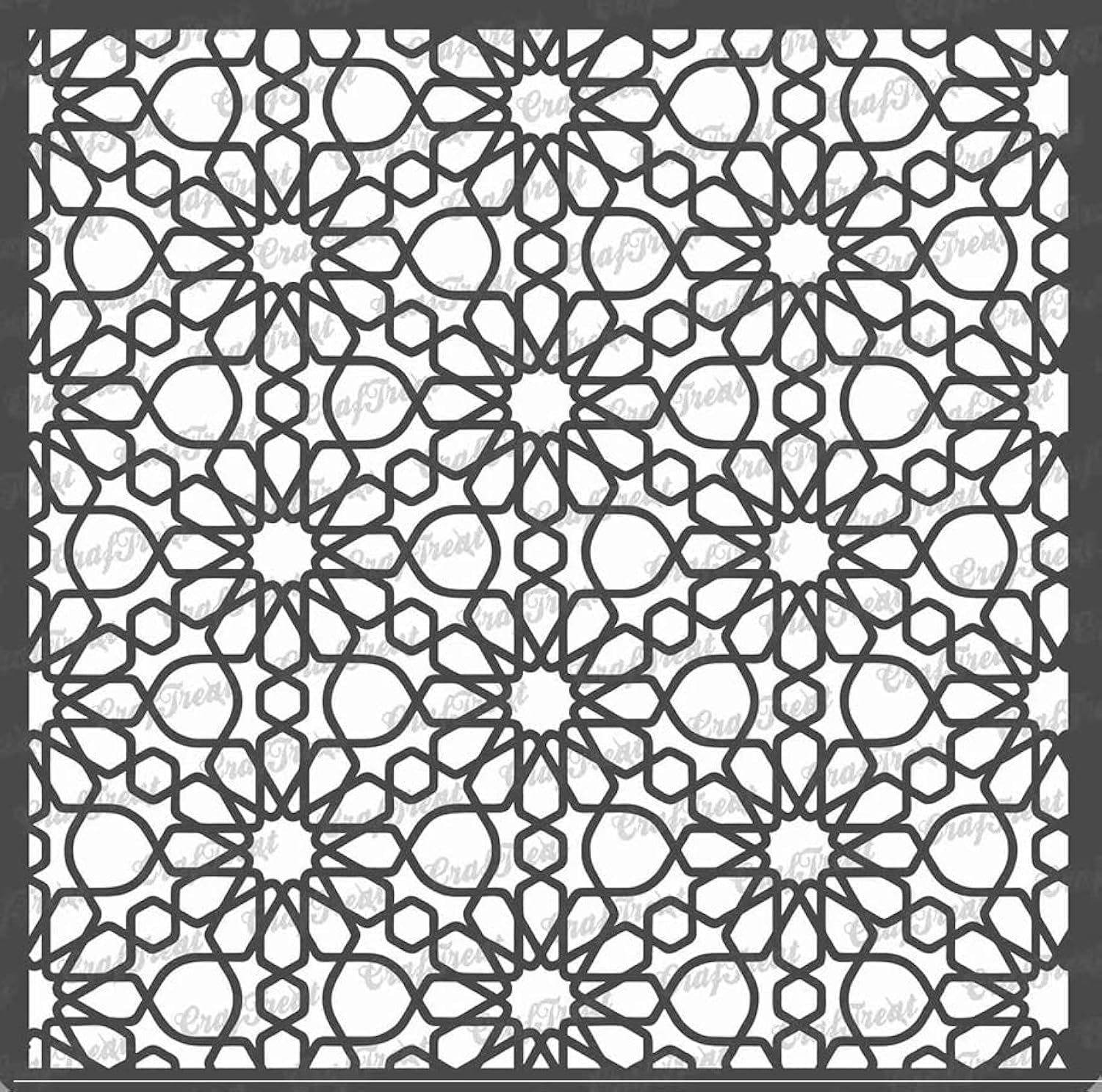 CrafTreat Reusable Pattern Stencils for Painting on Wood, Wall, Tile, Canvas, Paper, Fabric and Floor - Arabic Pattern Stencil - 6x6 Inches - DIY Art and Craft Stencils Pattern for Painting