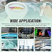 Vista 7 de Medidor de cloro y pH 2 en 1, probador de calidad de agua de doble escala CL2, probador electrónico digital de agua para piscina, medidor de pH