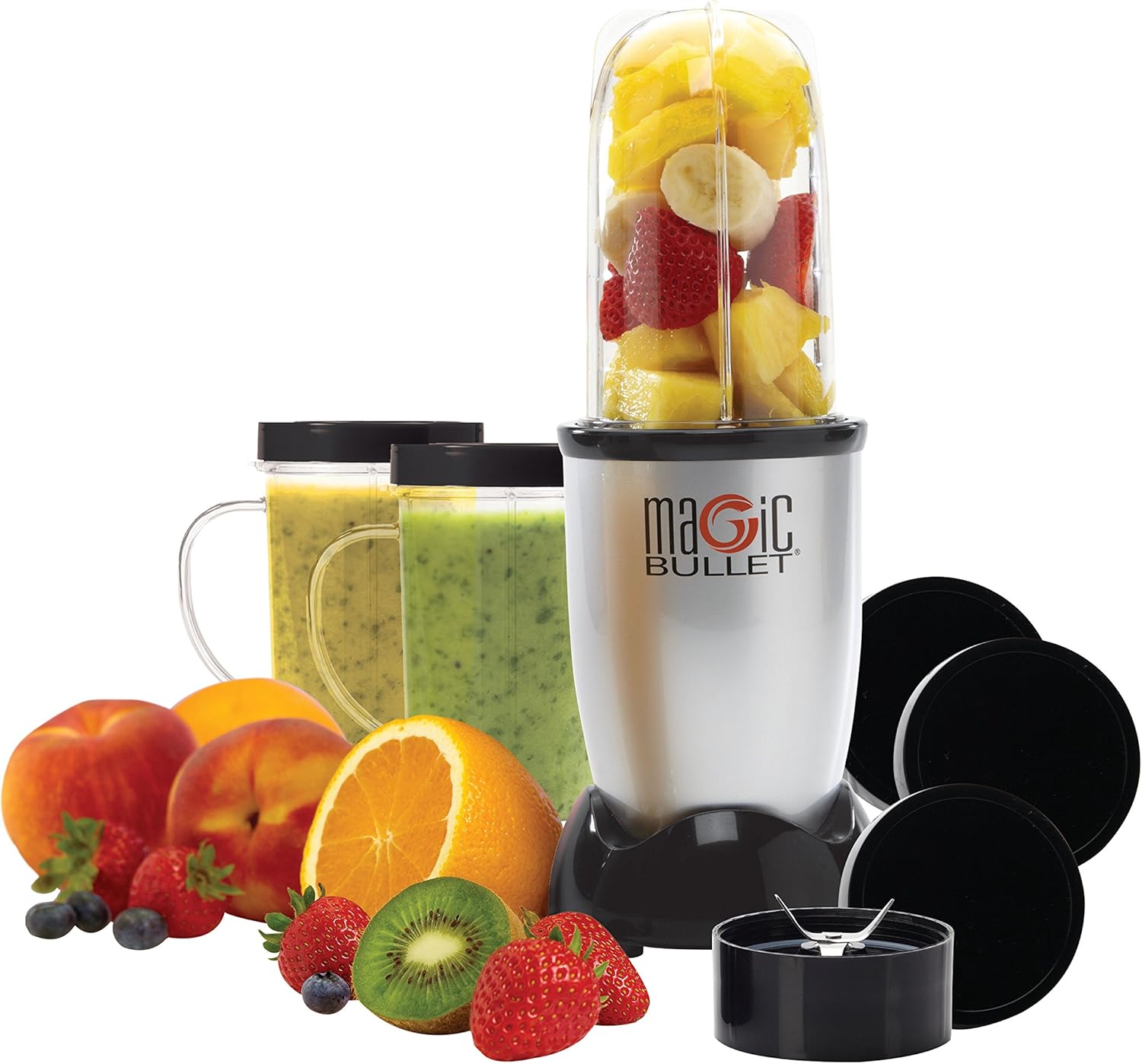 Amazon Com Magic Bullet Rmbr 1101 Silver Blender Mixer 11 Piece Set Renewed Kitchen Dining